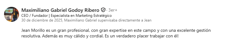 Recomendación de LinkedIn de Maximiliano Gabriel Godoy Ribero, CEO y Fundador